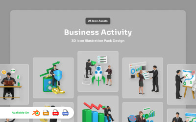 Business Activity 3D Icon Set