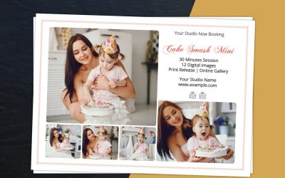 Mall för minifotografering av Cake Smash