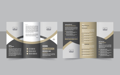 Clean kids back to school education admission trifold brochure template for enrollment