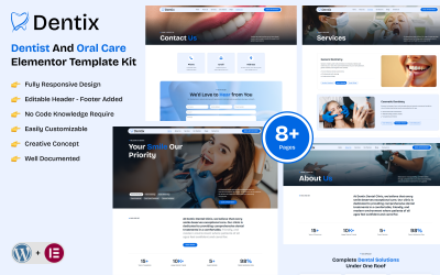 Dentic - Kit de plantillas Elementor para dentistas y cuidado bucal