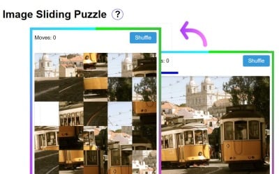 Jogo de quebra-cabeça deslizante de imagens dinâmicas para plataformas web e móveis.