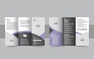 Kids back to school education admission trifold brochure template for elementary school