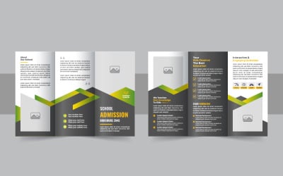 Kids back to school education admission trifold brochure template print ready layout