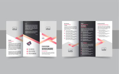 Modèle de brochure dépliable à trois volets pour la rentrée scolaire des enfants, avec un design coloré.
