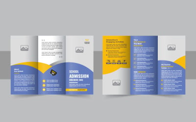 Kids back to school education admission trifold brochure template with geometric elements