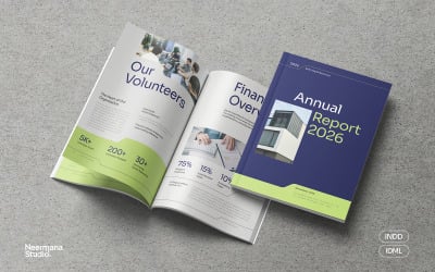 Navy Green Annual Report Template