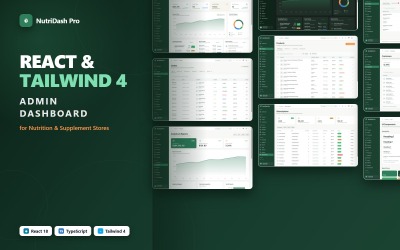 NutriDash Pro - Template React per la dashboard di amministrazione del negozio di integratori e nutrizione.