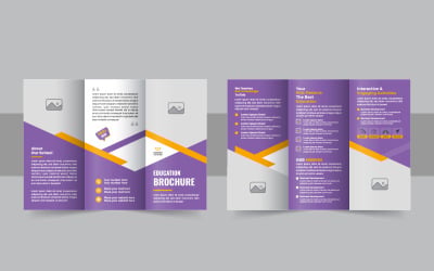 Modèle de brochure dépliable à trois volets pour la rentrée scolaire des enfants en maternelle, avec des thèmes ludiques.