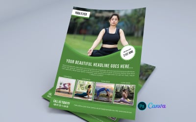 Mall för yoga- och fitnessflyer