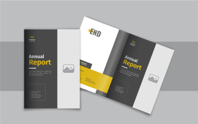 Minimalist company annual report brochure layout design with modern business magazine cover