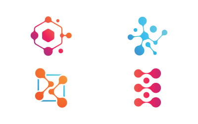 Molecule logo icon template for science brand identity design V13