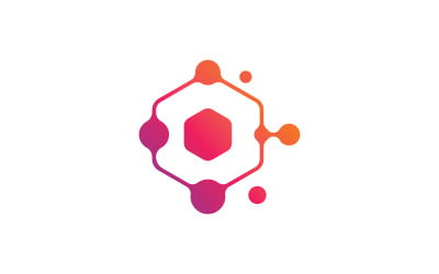 Šablona ikony loga molekuly pro design identity značky vědy V5