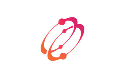 Šablona ikony loga molekuly pro design identity značky vědy V