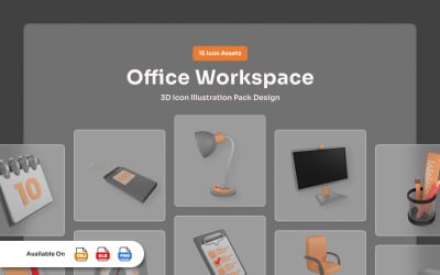 Office Desk 3D Icon Packs