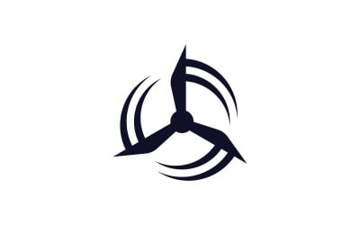Turbine logo designs, Wind Power energy logo V12