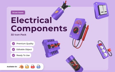 Electrical Engineering 3D Icon Collection