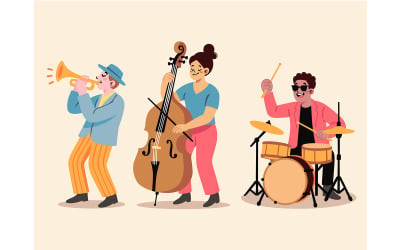 "FREE" Three Musicians Playing Instruments