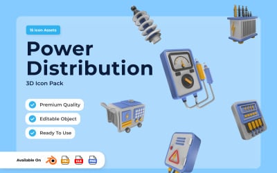 Power Distribution 3D Icon Pack