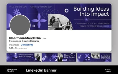 Lila modern LinkedIn-banner