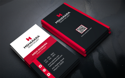 Vertical Corporate Business Card Design Template 2