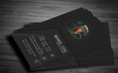 Vertical Corporate Business Card Design Template 3