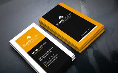 Vertical Corporate Business Card Design Template 4