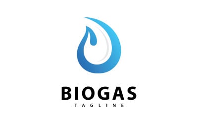 Biogas energy logo with Fire and leaf element V9