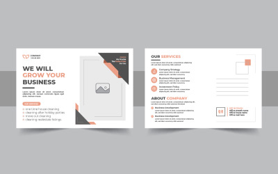Business postcard design template featuring modern corporate company eddm layout