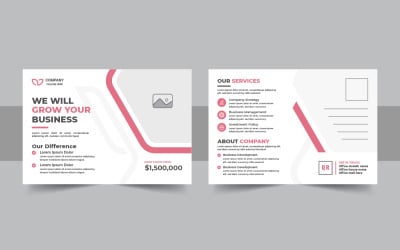 Clean corporate business postcard design template with professional eddm layout