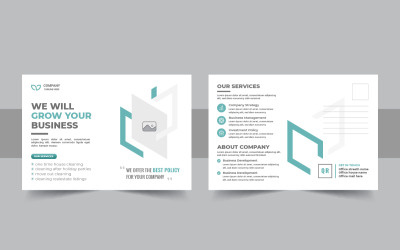 Corporate business postcard design template with creative company eddm layout