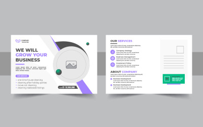 Elegant company eddm postcard layout template for modern business promotion design