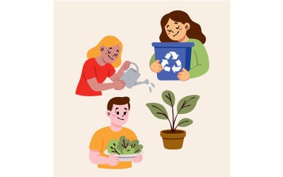 "FREE" Cheerful Girl Focused on Nature and Eco-friendliness