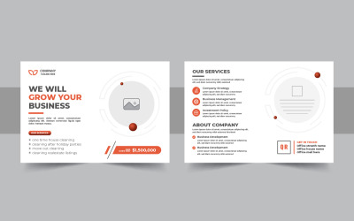 Minimalist business postcard design template for modern corporate company branding