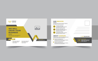 Modern corporate business postcard design template for effective company marketing