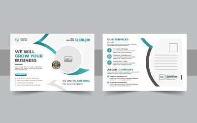 Modern corporate postcard design template with clean company eddm layout for mailer