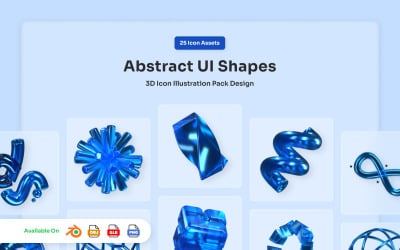 Abstract UI Shapes 3D Icon Pack