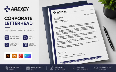 AREXEY Corporate Business Letterhead Template