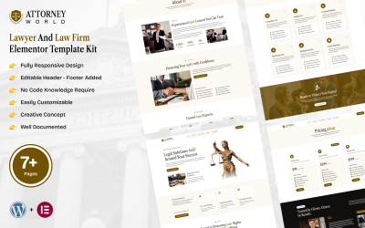 Attorney World – Lawyer And Law Firm Elementor Template Kit