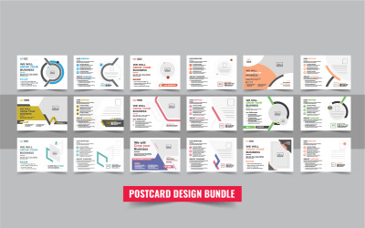 Corporate business eddm postcard template design set for company marketing and promotion bundle