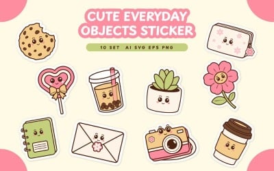 Cute Everyday Objects Sticker Pack