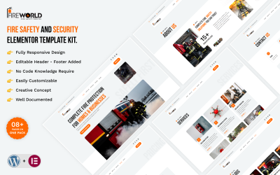 Fire World – Fire Safety And Security Elementor Template Kit.