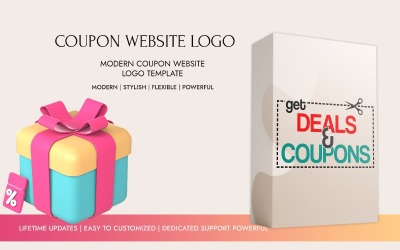 Get Deals &amp;amp; Coupons – Coupon Website Logo Template