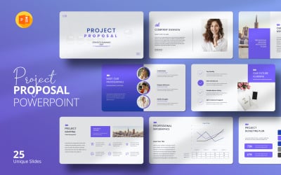 现代项目提案 PowerPoint 模板 - 简洁明了的商业推介