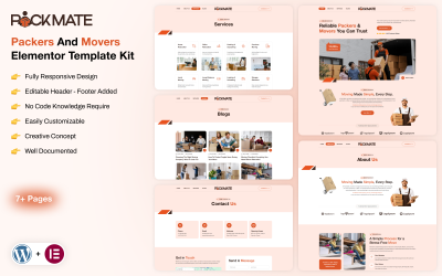 Pack Mate – Kit de modèles Elementor pour déménageurs