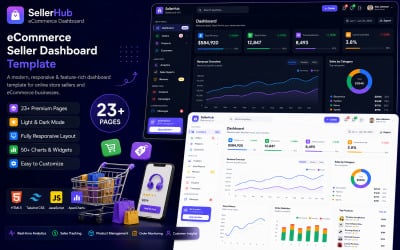 SellerHub – Plantilla HTML5 Tailwind CSS para el panel de control del vendedor de comercio electrónico