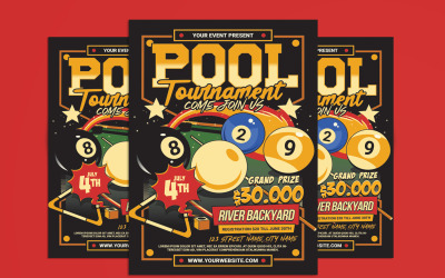Billiard Pool Tournament Flyer Template