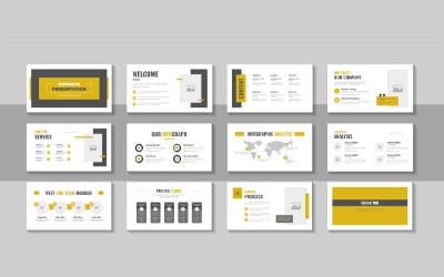 Clean Company Profile Presentation Slide Deck Template for Corporate Reports