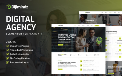 Dijimindz - Elementor Kit voor creatieve digitale bureaus