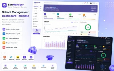 EduManager - School Management Dashboard HTML5 Tailwind CSS Dashboard Template
