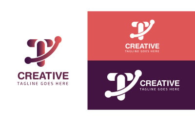 Global teknologi - konsultföretag abstrakt T-logotypmall